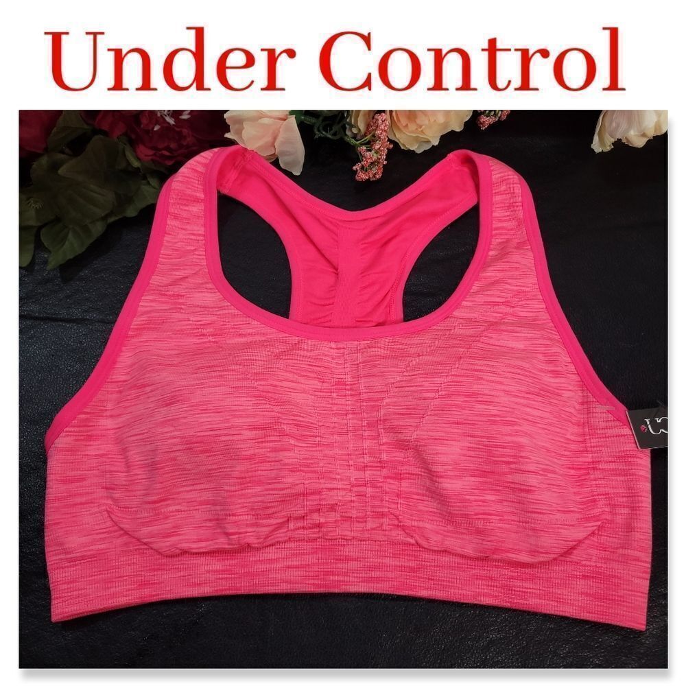 NWT Under Control Pink/RED Space Dye Sports Bra